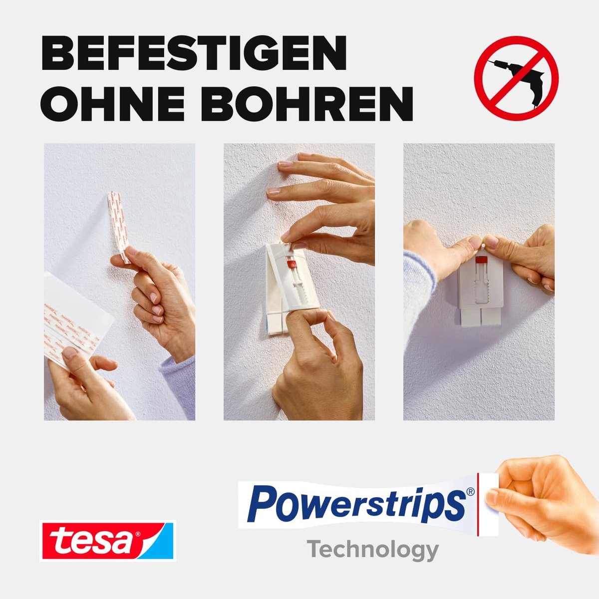 tesa Smart Montagesysteem Clear Haken met Verwijderbare Zelfklevende Strips voor Schade Vrij Opknoping