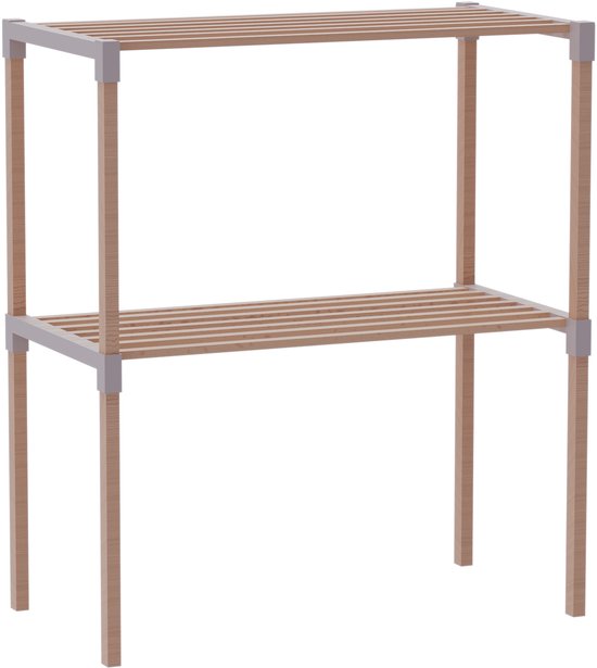 Magnetronvormig Rek Roestvrij Staal Magnetronhouder Wandgemonteerd Keukenrek Met 6 Haken 30 Kg Gewichtscapaciteit Voor Keukenmessen Lepels Pan Magnetron Grilloven