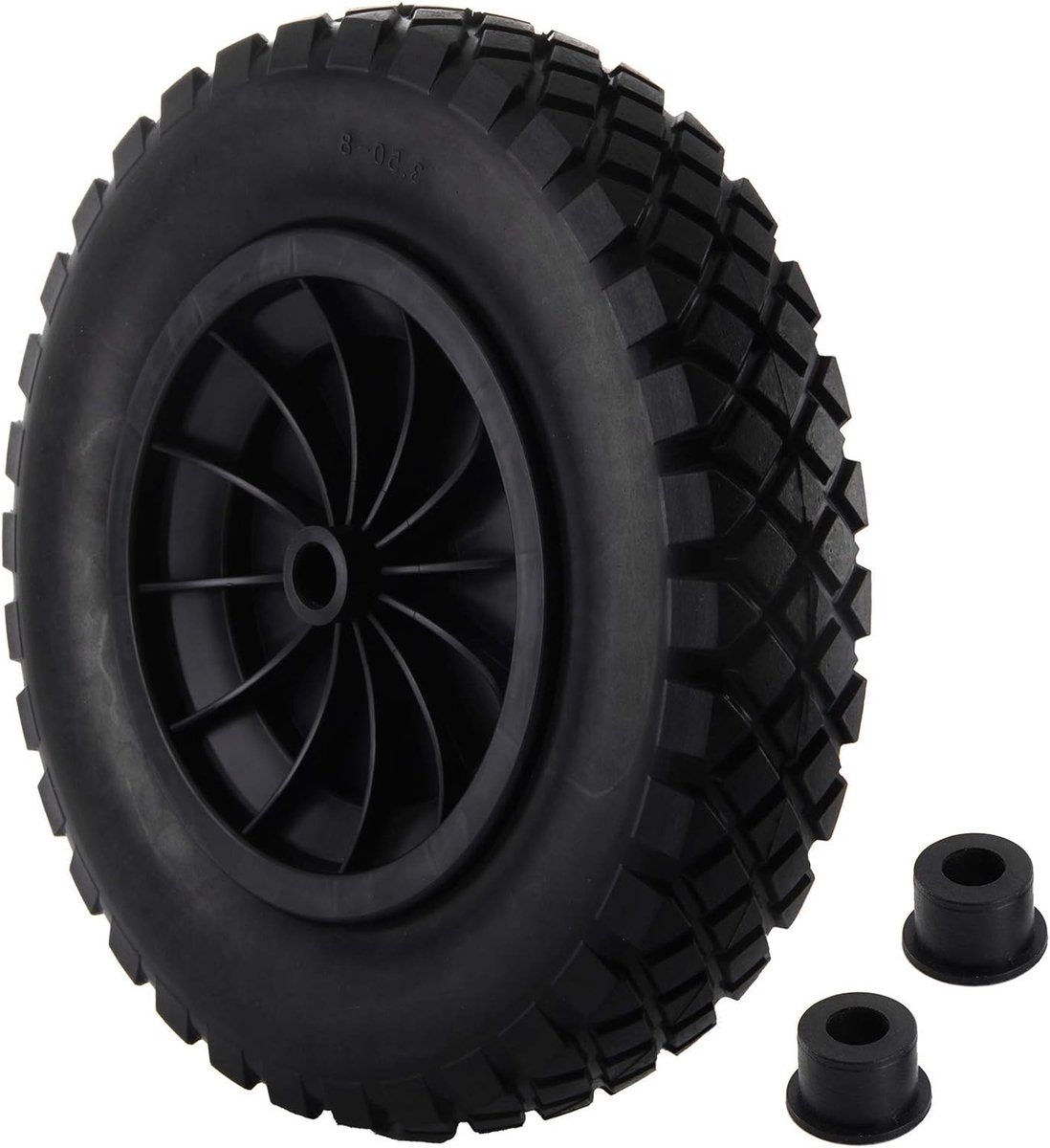 Kruiwagenwiel, 14 inch, 3,50-8 inch, draagvermogen 120 kg, 265 lb, luchtbanden, PU-lekvrij, volledig wiel, robuuste reservebanden, massief rubberen banden voor tuintrolley, kruiwagen