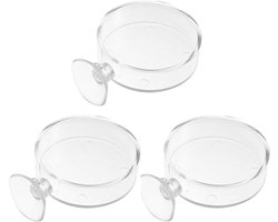 Allecto plus - Aquarium Garnalen Voeder Set - 3 Stuks - Zuig Acryl Voedingsschaal - Tropische Vissen Voer Kom