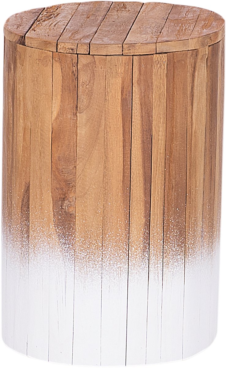 Beliani MOVAS - Bijzettafel - Lichte houtkleur - Teakhout Bruin