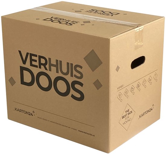 Verhuisdozen - 10 stuks - 56 liter - Professioneel - Capaciteit voor 50 kg - Verhuisdoos - Geen tape bijgeleverd - Boekendoos - Dubbel golfkarton - Extra sterk
