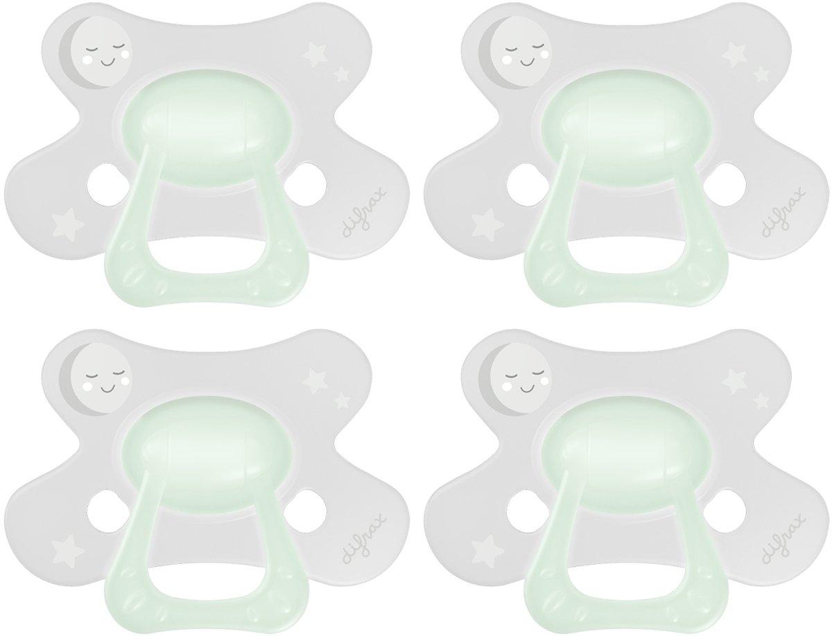 Difrax Fopspeen Natural - 18+ Maanden - Glow in the Dark - 4 Stuks