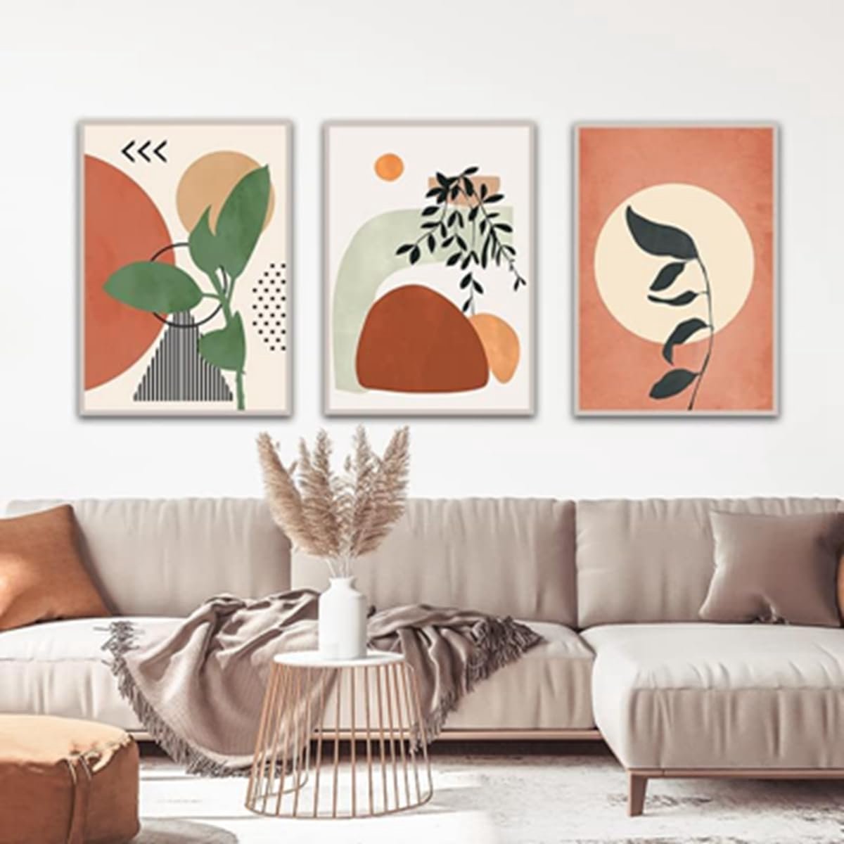 Ibenzoa® Set van drie abstracte botanische en boho posters voor muurdecoratie — cadeau in Wonen & Interieur - foto 2