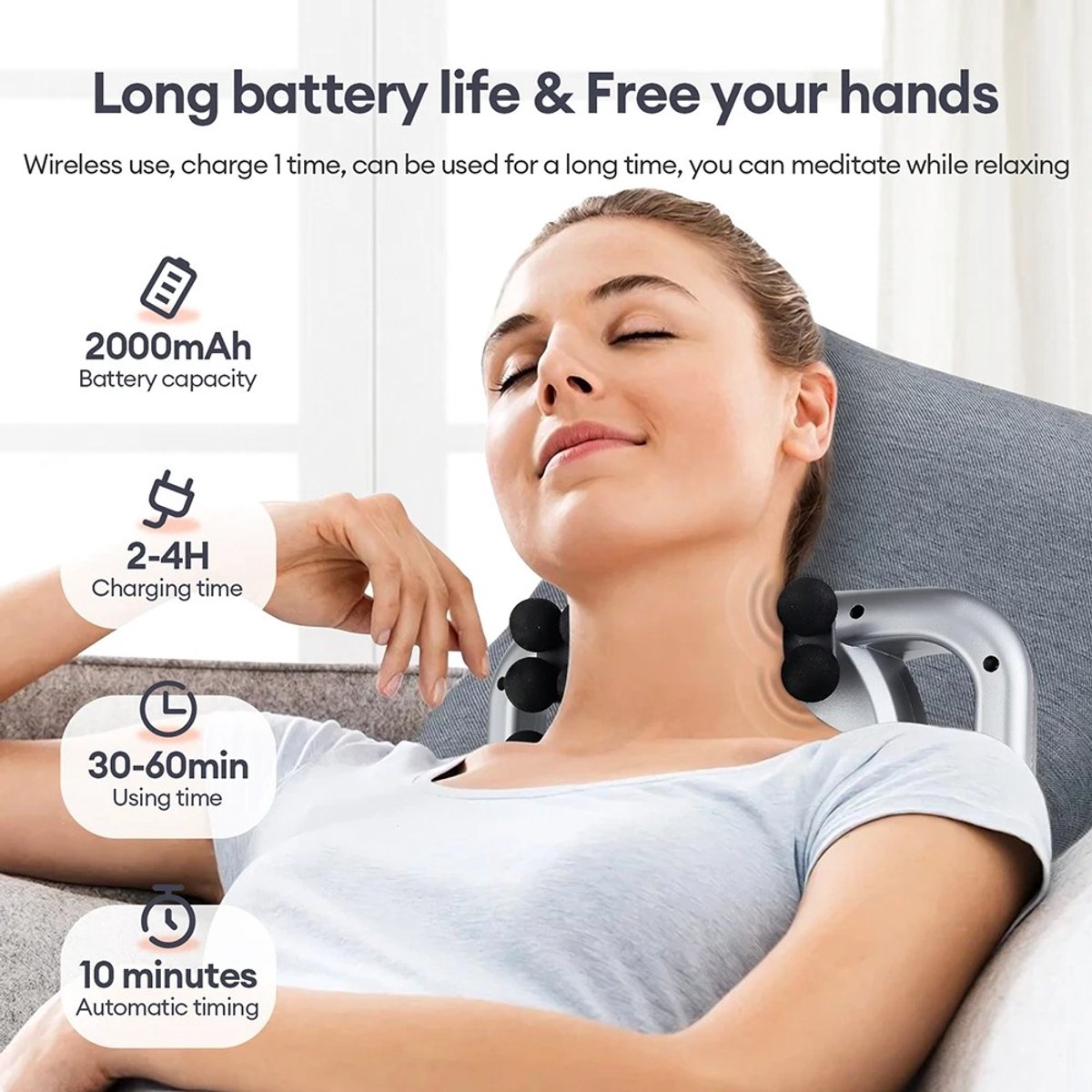 Afbeelding 2 van Massagepistool - Massagegun -Spier Ontspanning - infrarood Therapie - 30 Kops - 9 Intensiteitsniveaus - 9 Massage modes - Krachtige Motor 19000 keer/min 35mm Diepe Percussie - Effectief Spiervermoeidheid & Pijn Verlicht Rug, Benen