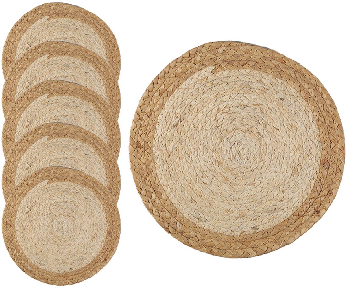 6 Ronde geweven placemat - placemats - placemat - Bohemian placemat - Bordmat - Placemat