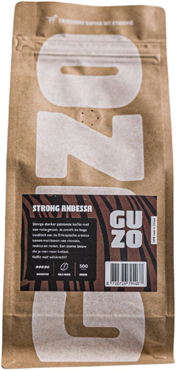 GUZO Coffee 500 gram Strong Anbessa koffiebonen - 100% Made in Ethiopia