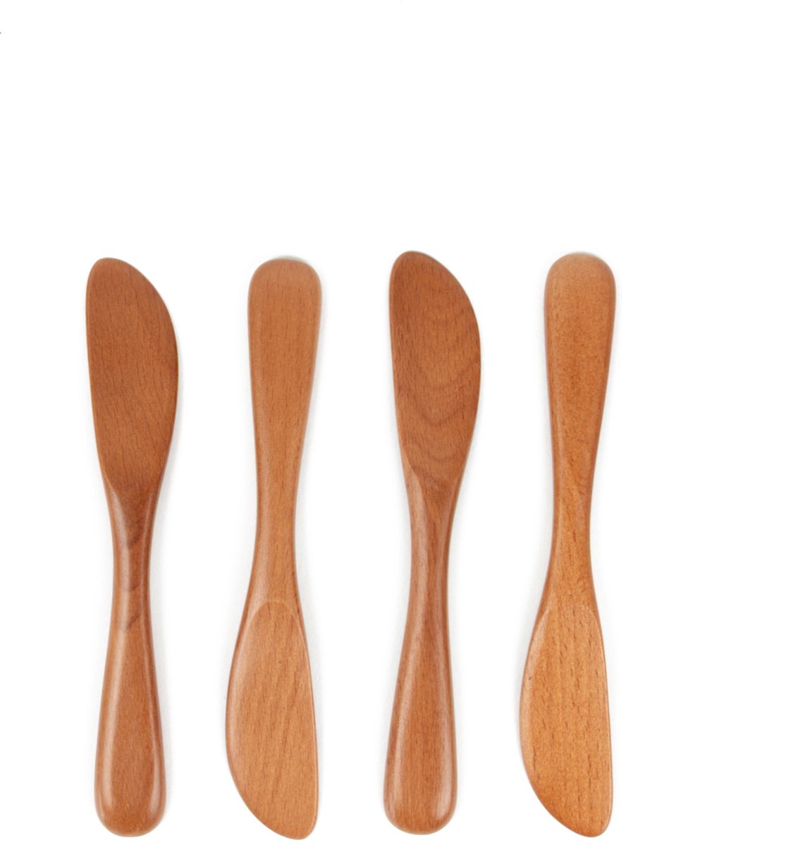 Khaya - houten botermesje 18 cm - voor jam, honing & kids - set van 4