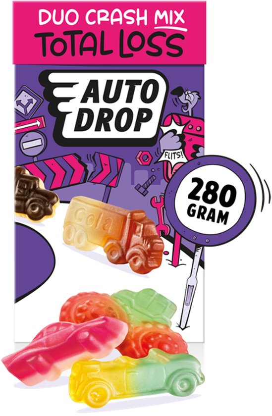 Autodrop - Snoep - Total Loss Duo Crash Mix - 6 doosjes - 280 gram | bol