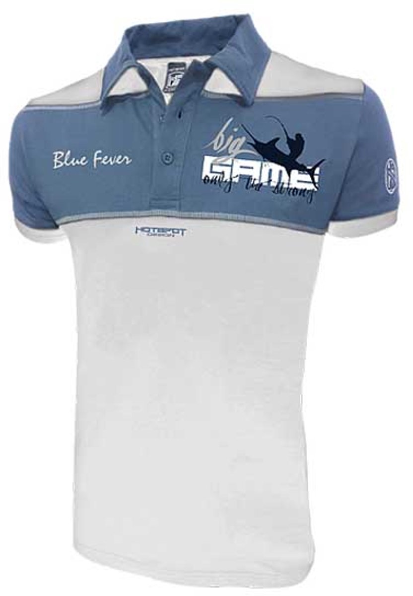 Hotspot Design Big Game 2.1 Korte Mouw Poloshirt Wit,Blauw M Man