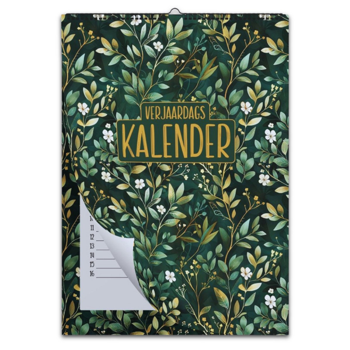 Momentuals Luxe Verjaardagskalender A4 - Wandkalender - Maandkalender - Kalender - Midnight Garden - Groen & Goud