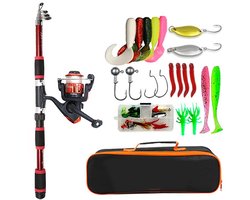 Vissen - Vishengel Set Voor Beginners - Vis set - hengel van 1,8 meter inschuifbaar - hengelset – complete visset - Duurzaam - Met draagtas - vishengel + accessoires - Geschikt als Cadeau - Complete Hengelset - Perfect voor Kamperen, Wandelen, Reizen