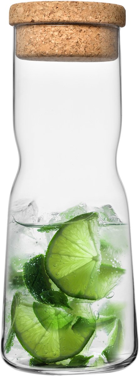 KROSNO - Splendour collectie - waterkaraf van glas met natuurkurk - 1000 ml - Water en sappen - Verjaardag - Feest - Restaurant