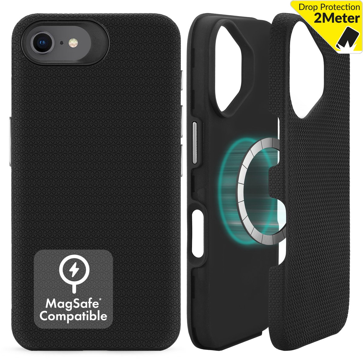 My Style Hoesje geschikt voor Apple iPhone 6s MagSafe Telefoonhoesje Hardcase | My Style Magsafe Tough Backcover Shockproof | Geschikt voor MagSafe | Geschikt voor Draadloos Opladen met Magnetische Ring | Geschikt voor MagSafe Case - Zwart