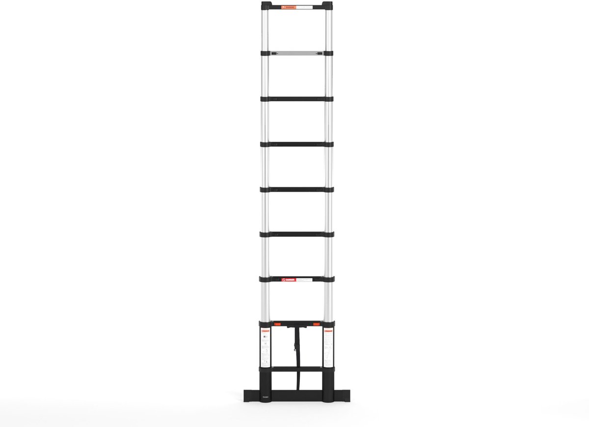 RMBO Telescopische Ladder - Telescoopladder - 2.60m lang, Compact en Draagbaar met Soft Closing Systeem, Geschikt voor Particulier en Professioneel Gebruik, Telescopische Vouwladder, Max. Belasting 150 kg, EN 131.6 – foto 5