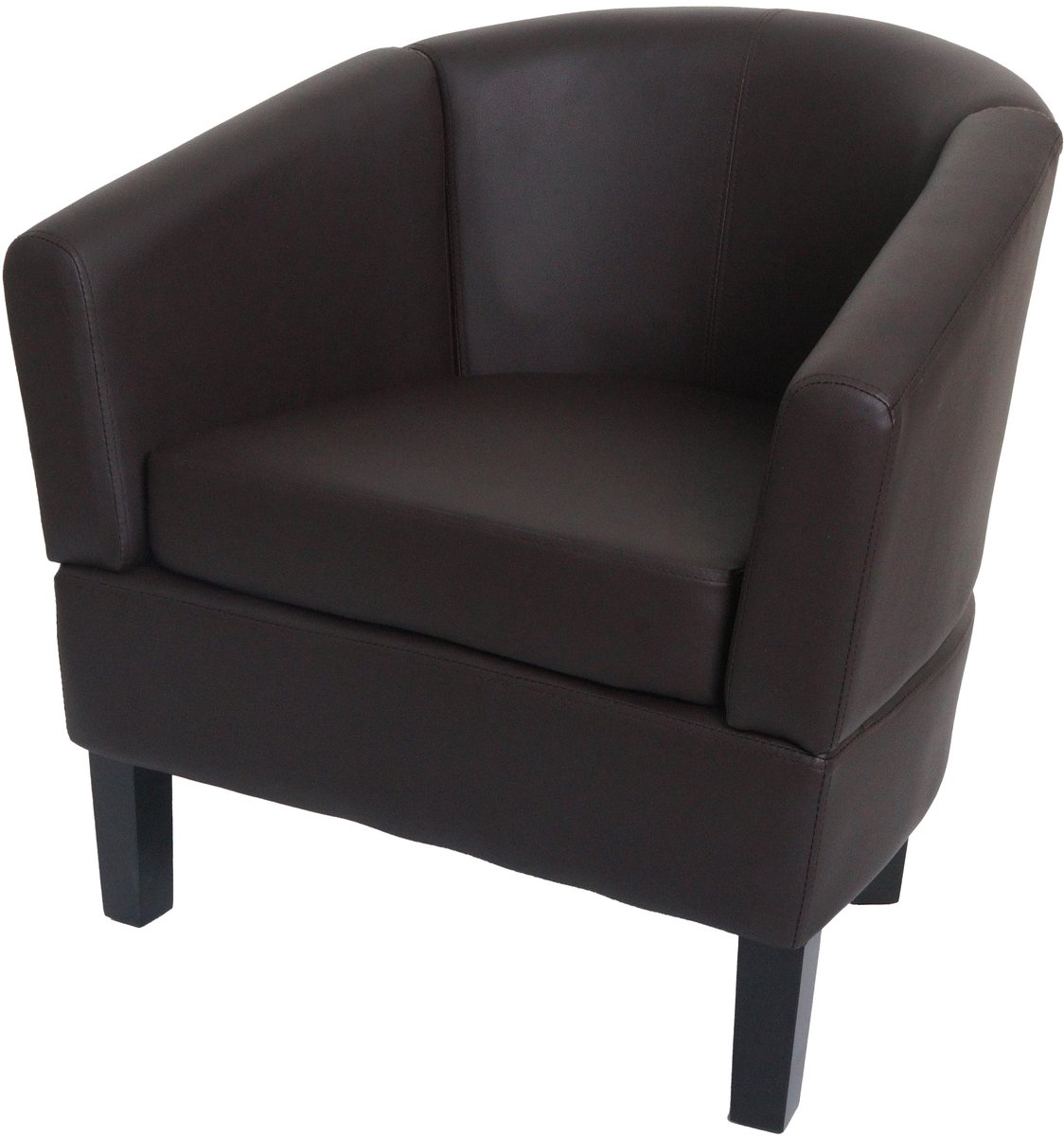 Loungefauteuil MCW-O17, fauteuil, clubfauteuil, cocktailfauteuil, MVG-gecertificeerd kunstleer ~ bruin