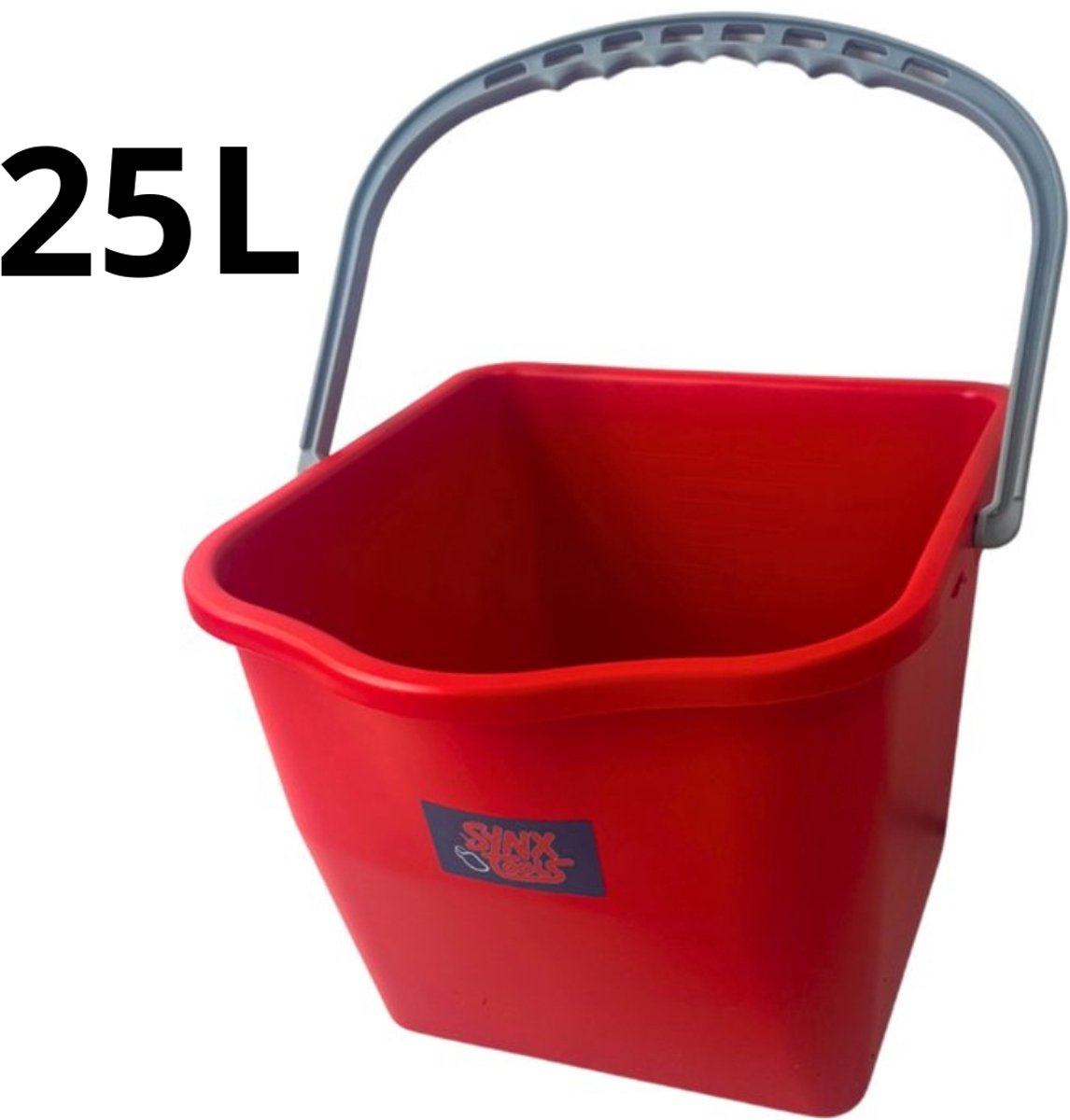 Synx Tools Emmer 25 Liter Rood - Werkwagen emmer en Mopwagen - Rolemmers 25L