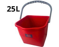 Synx Tools Emmer 25 Liter Rood - Werkwagen emmer en Mopwagen - Rolemmers 25L