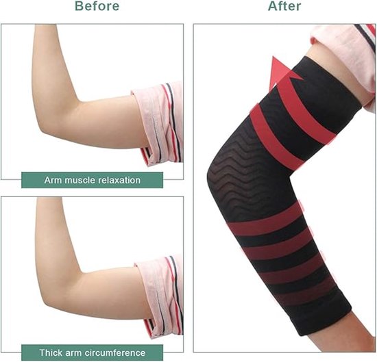 2 paar - afslankende compressie arm mouwen - sportarmshapers - arm shapers helpen de bovenarmen te vormen — afbeelding 5