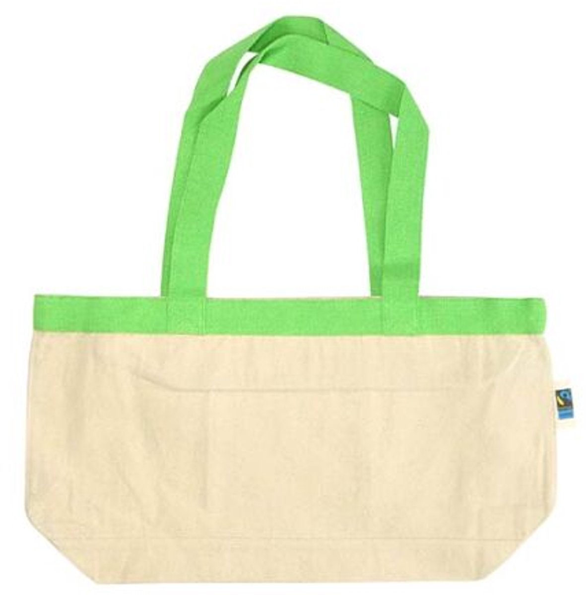 25 stuks Extra stevige katoenen shopper/allround tas - OEKO-TEX®/Fairtrade - ecru/groen