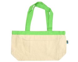 Sac cabas/tout-terrain Extra robuste en coton Fairtrade , 310 g/m², écru/vert