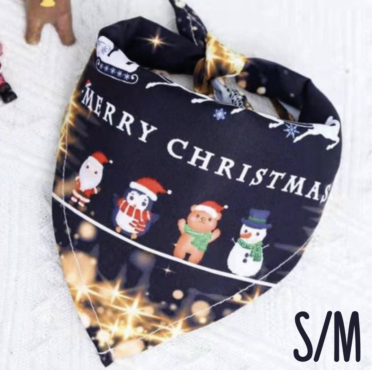 SilverAndCoco® - Kerst Sjaal Hond Kat met Sleutelhanger Versiering | Kerstman Sjaaltje Hondje | Verjaardag Decoratie Pakket Bandana Honden Katten Blauw | Blauwe Kerstman Feest Set Huisdier Cadeau Kerst Cadeautje I love Dogs - Klein