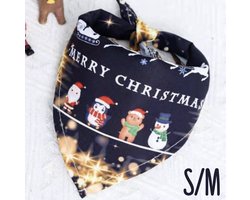 SilverAndCoco - Kerst Sjaal Hond Kat met Sleutelhanger Versiering | Kerstman Sjaaltje Hondje | Verjaardag Decoratie Pakket Bandana Honden Katten Blauw | Blauwe Kerstman Feest Set Huisdier Cadeau Kerst Cadeautje I love Dogs - Klein