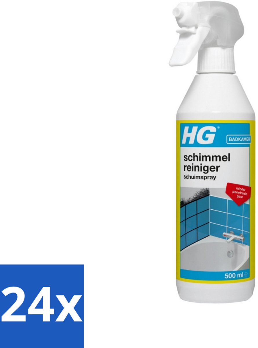 24 x HG Schimmel & Aanslagreiniger Schuimspray 500 ml - Schimmelreiniger - Schimmelverwijderaar - Schimmelbestrijding - Schimmel Op Tegels - Schimmel In Badkamer