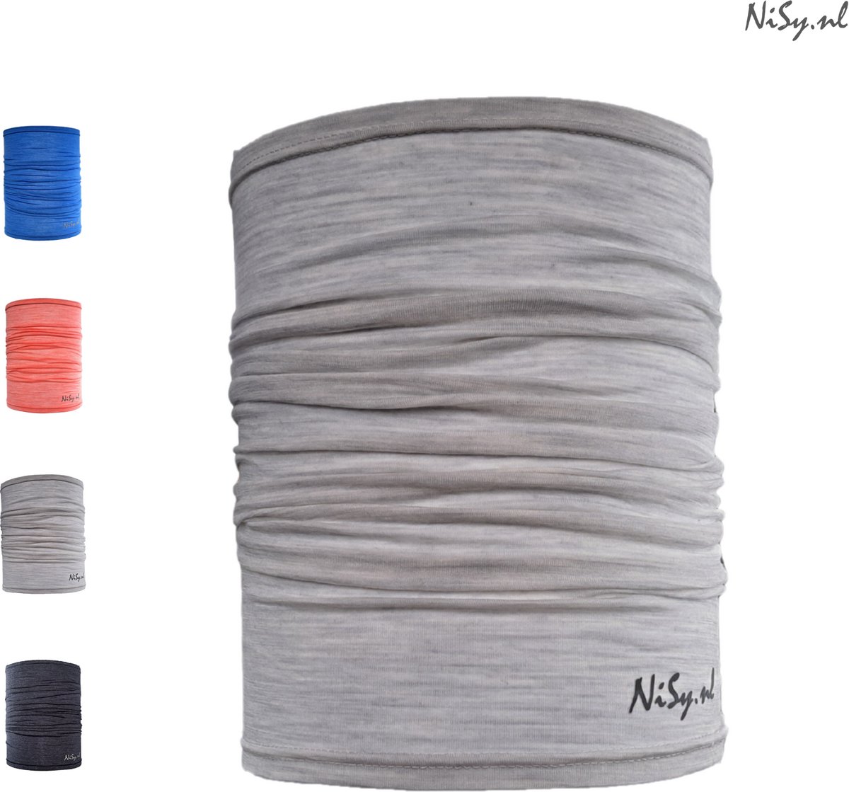 NiSy.nl 100% Merino Wol Nekwarmer | Premium Soft-Touch | Sjaal | Unisex | One Size | Licht Grijs