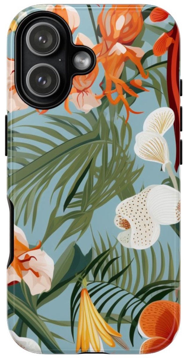 Tropische Orchideeën en Bladmotief – Telefoonhoesje Geschikt voor iPhone 17