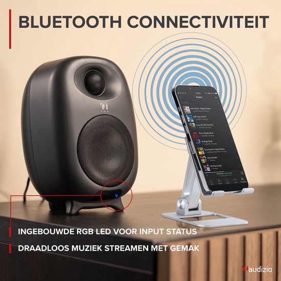 Stereo set - Audizio RS60 HiFi speakers - Boekenplank speakers - Bluetooth - Donkergrijs - 120W van Audizio — afbeelding 5