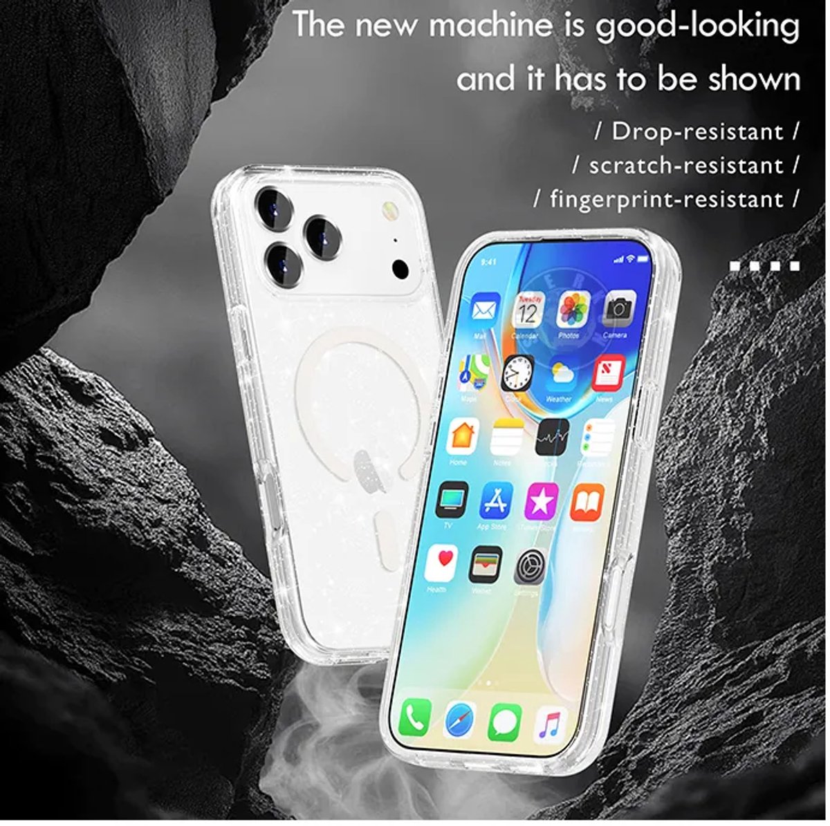iPhone 17 Pro Max Hoesje -MagSafe -Back Cover Transparant- Slank, Sterk en Shock proof