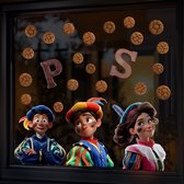 Raamstickers Pieten Uitbreidingsset MEDIUM - Statische herbruikbare Sinterklaas stickers