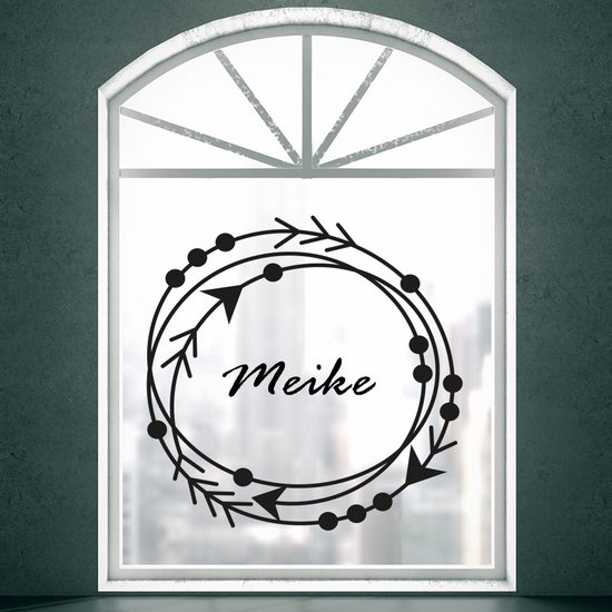 Geboorte raamsticker cirkels - Roze - 20-x-20-cm 20 x 20 c