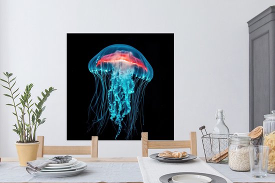 Muurstickers - Sticker Folie - Kwal - Tentakels - Blauw - Licht - 100x100 cm - Plakfolie - Muurstickers Kinderkamer - Zelfklevend Behang XXL - Zelfklevend behangpapier - Stickerfolie