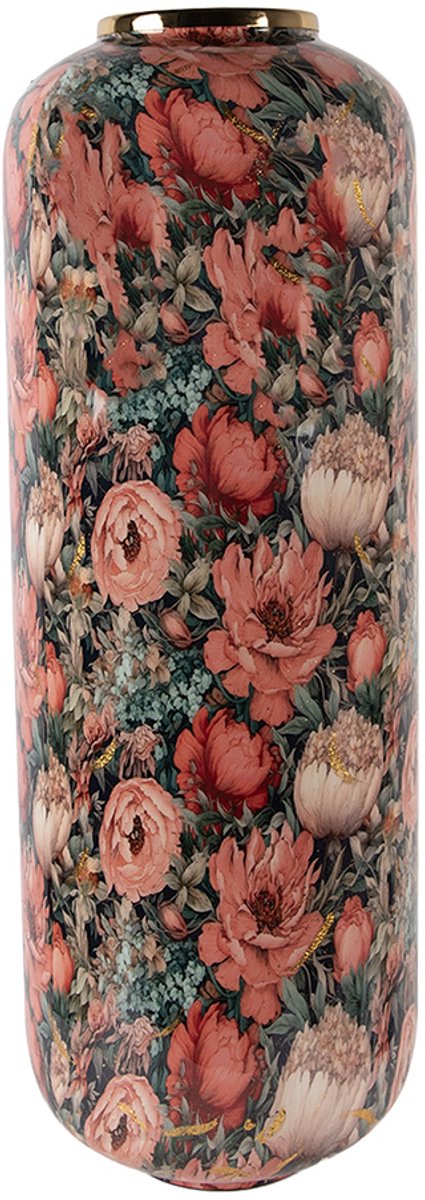 Vaas Ø 25x70 cm Groen Metaal