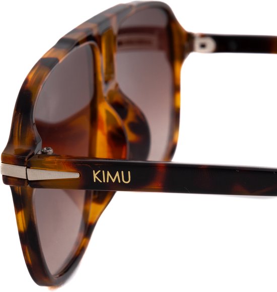 KIMU Motor Pilotenbril Dun - Tortoise Bruin Montuur Kunststof - Bruine Gradient Glazen - Zonnebril Bril Motorbril Retro Heren Dames Festival van Merkloos — afbeelding 4