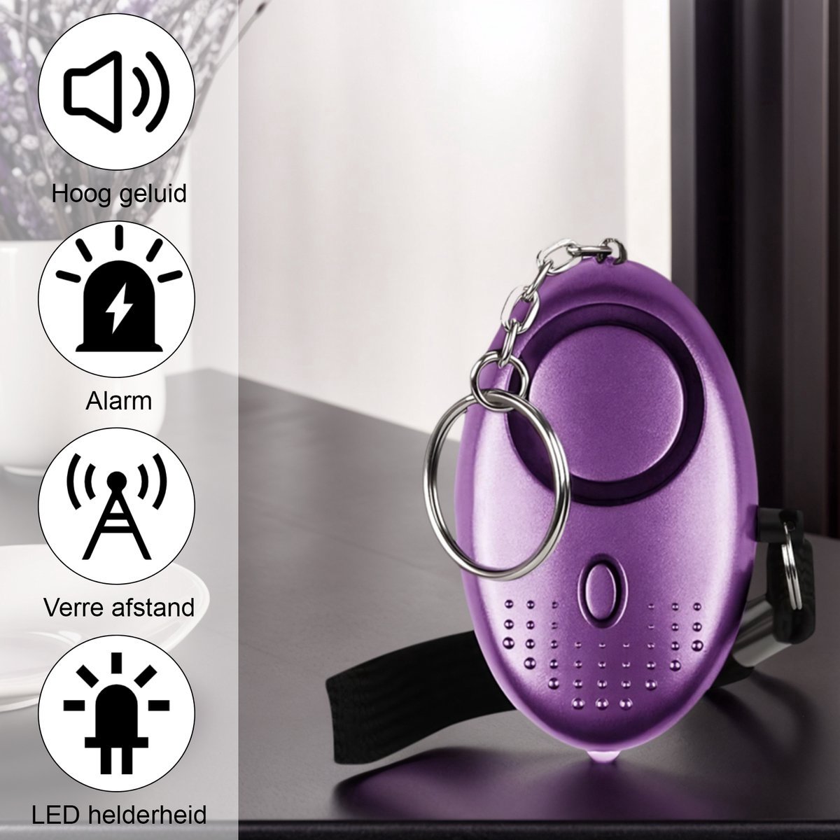 2 Stuks - Goud & Paars- 140 dB - Persoonlijke Alarm - Met LED Zaklamp En Sleutelhanger - Persoonlijk Zakalarm - Pepperspray - Paniekalarm - Anti Wolf Fluitje - Sleutelhanger - Voor Vrouwen, Meisjes En Ouderen