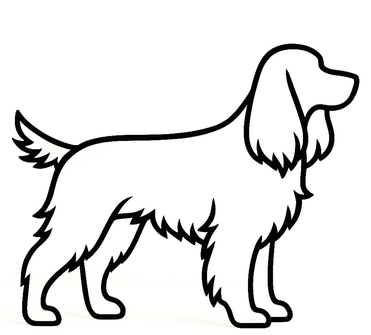 Cocker Spaniël - staand - hondenbeeldje - zwart - 22 cm breed