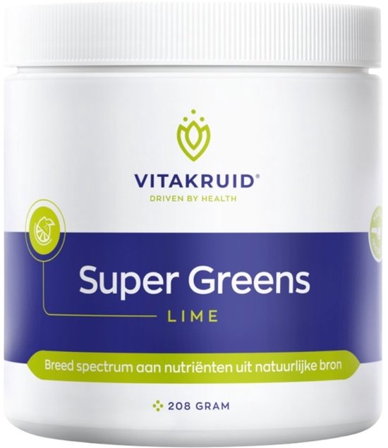 Vitakruid Super Greens, lime, 208 gram.