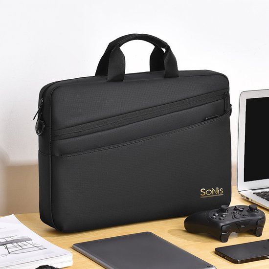 Sacoche pour ordinateur portable SoNis - Sac bandoulière pour ordinateur portable - 15 pouces - noir - hydrofuge - Housse pour ordinateur portable