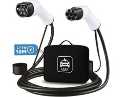 Laadkabel Type 2 – 10 meter - 3.7kW (16A 1-fase) - IP55 Regenbestendig - Laadkabel auto - 2 Jaar garantie - Incl. draagtas
