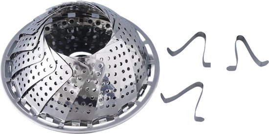 Roestvrijstalen Stoommand, Rond Inzetstoomrek voor Rijstkoker, Geschikt voor Babyvoeding, Groente en Visvlees, 13,8 cm