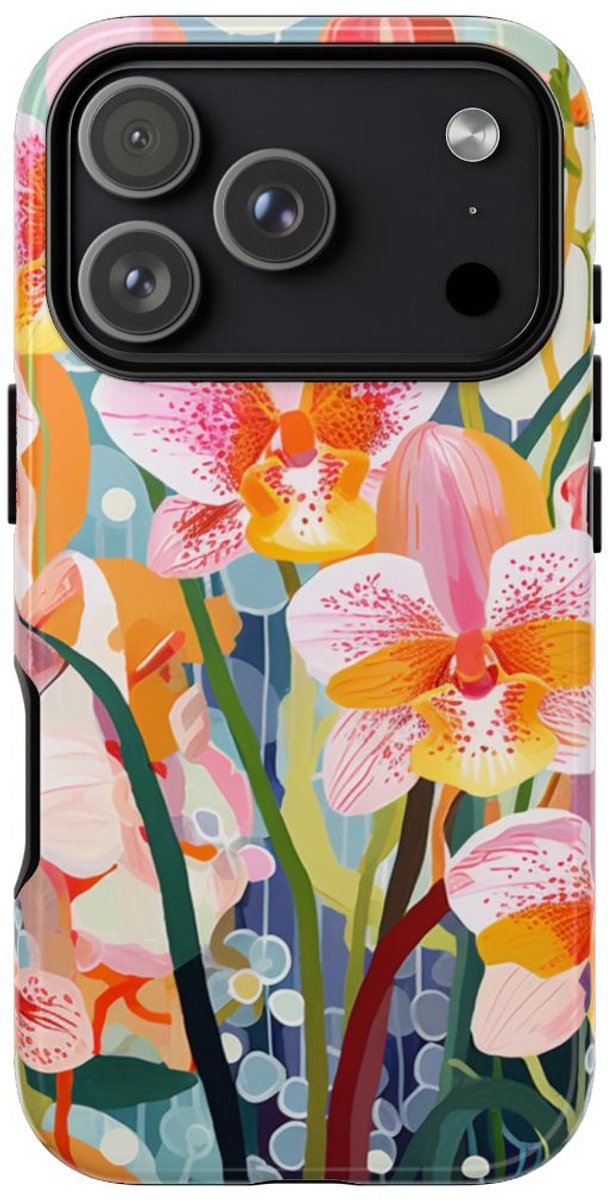 Kleurrijke Orchideeën Illustratie – Telefoonhoesje Geschikt voor iPhone 17 Pro