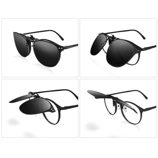 2 stuks - Clip-ons voor zonnebrillen - Gepolariseerde clip-ons voor zonnebrillen - Clip-ons voor bestuurders - Nachtzicht - Anti-reflecterende opklapbare zonnebril - Unisex - UV-bescherming van OBA vrouwen — afbeelding 4