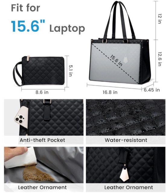 Niet-voedselcontact, 2-in-1 lunch- en reistasset met lekvrije geïsoleerde koeltas en opbergvak, multifunctionele handtas, lunchtas voor terug naar school（Khaki） — afbeelding 2