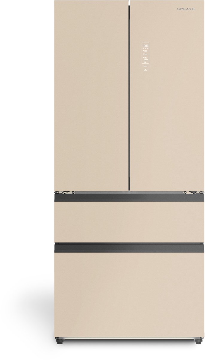 CREATE - Koelkast met openslaande deur 509L met Space Pro en Care+ - Zand - FRIDGE STUDIO FRENCH DOOR PRO 509