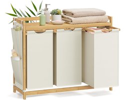 Budu Wasmand 3 vakken - Wassorteerder - Wasmanden Bamboe - 150L