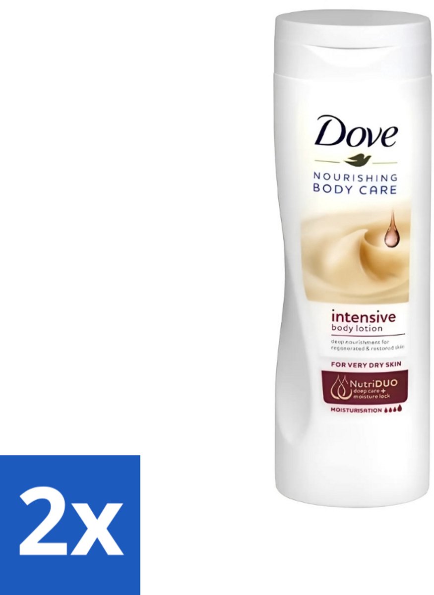 2 x Dove - Bodylotion - Intensive - Verzorgend en hydraterend - 400 ml - Bodylotion - Droge Huid - Hydratatie - Verzorging - Zachte Huid