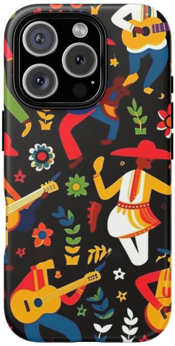 Vrolijk Mariachi Muzikantenpatroon – Telefoonhoesje Geschikt voor iPhone 16 Pro